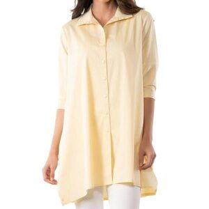 Butter 🧈 yellow tiburon Button-Up tunic Shirt Dress w pockets